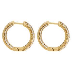 Diamond inside-out hoop earrings in 18k